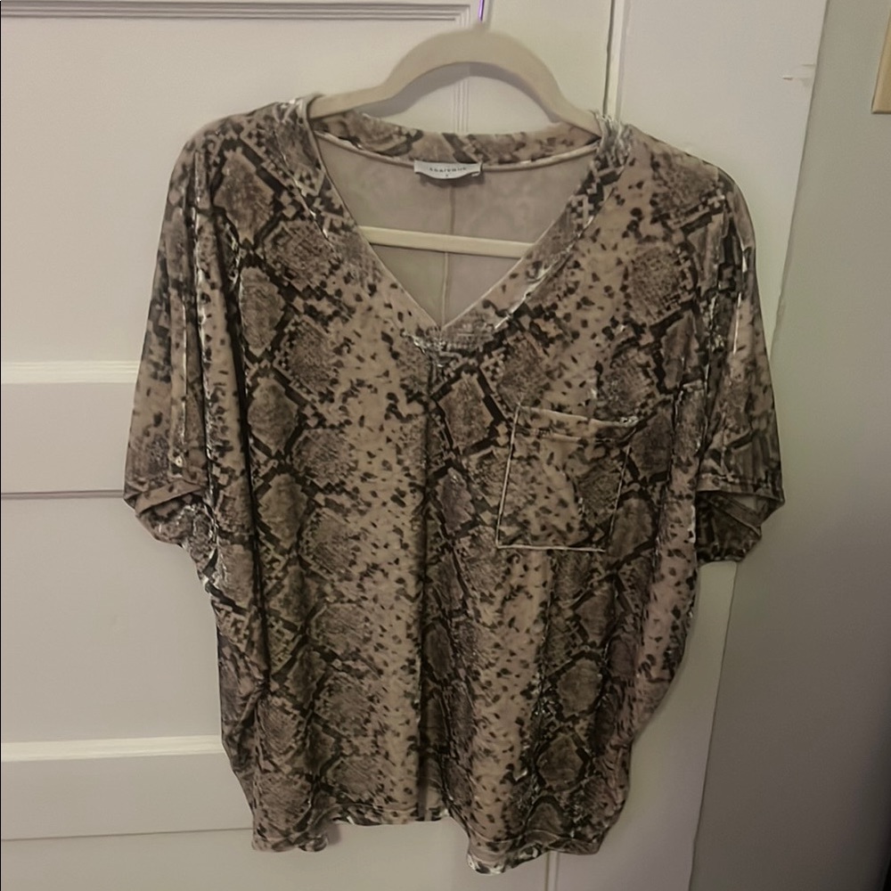 Snake Print V-Neck Top